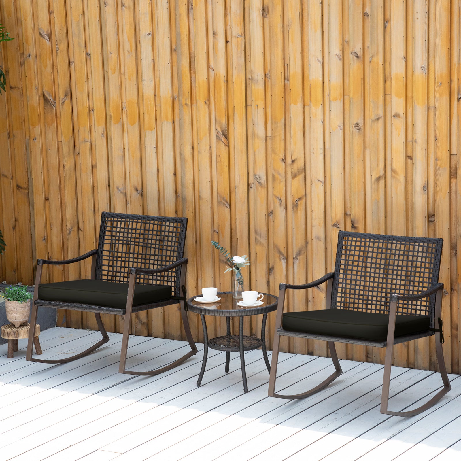 6-piece Chair Cushion Seat Pads Dining Chair Withstraps | Black
