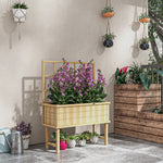 Raised Garden Bed With Trellis & Drain Holes | Yellow