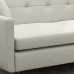 2 Seater Sofa 165cm Fabric Couch With Wood Legs And Pockets | One Size | Beige