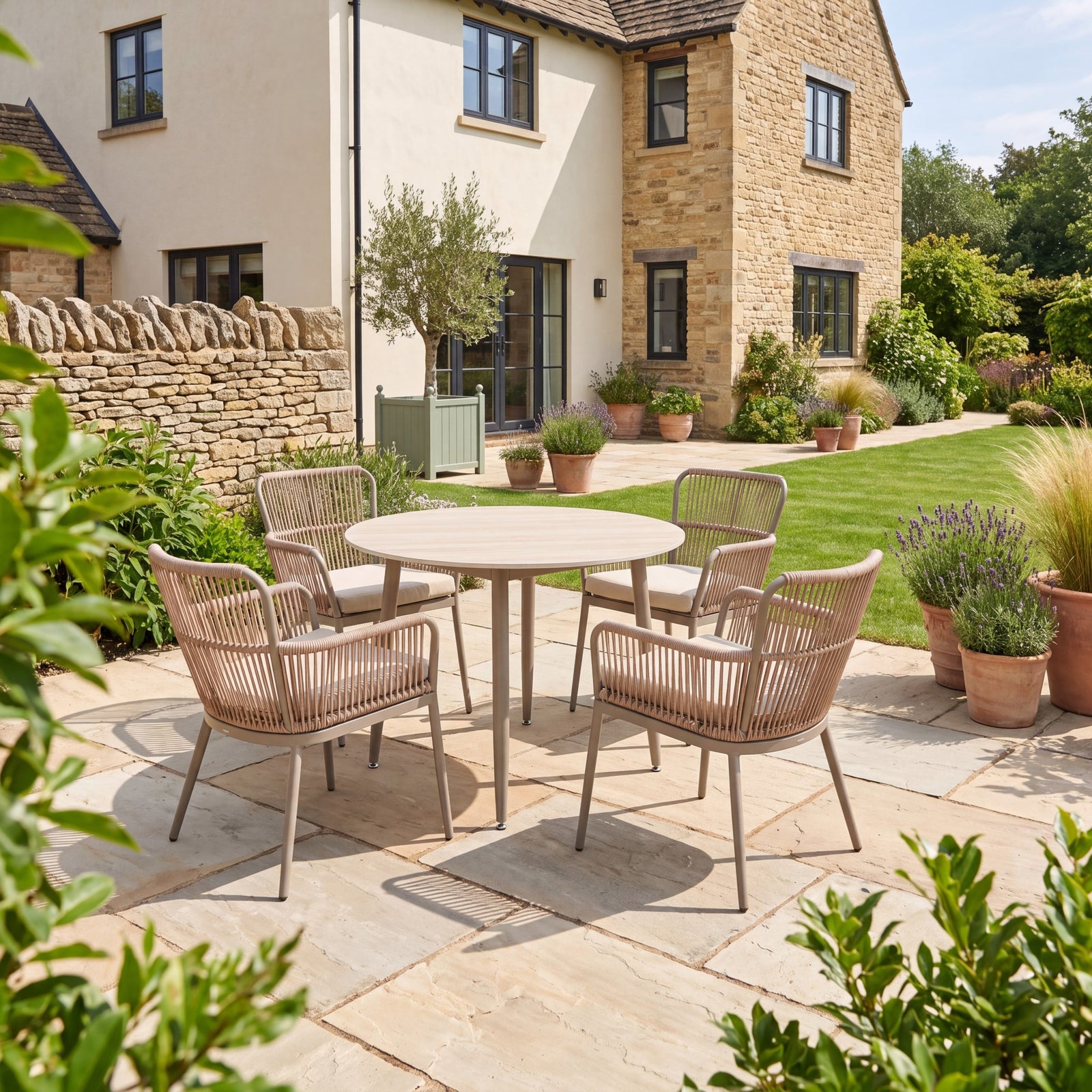 Westcott 4 Seater Garden Dining Set | Brown