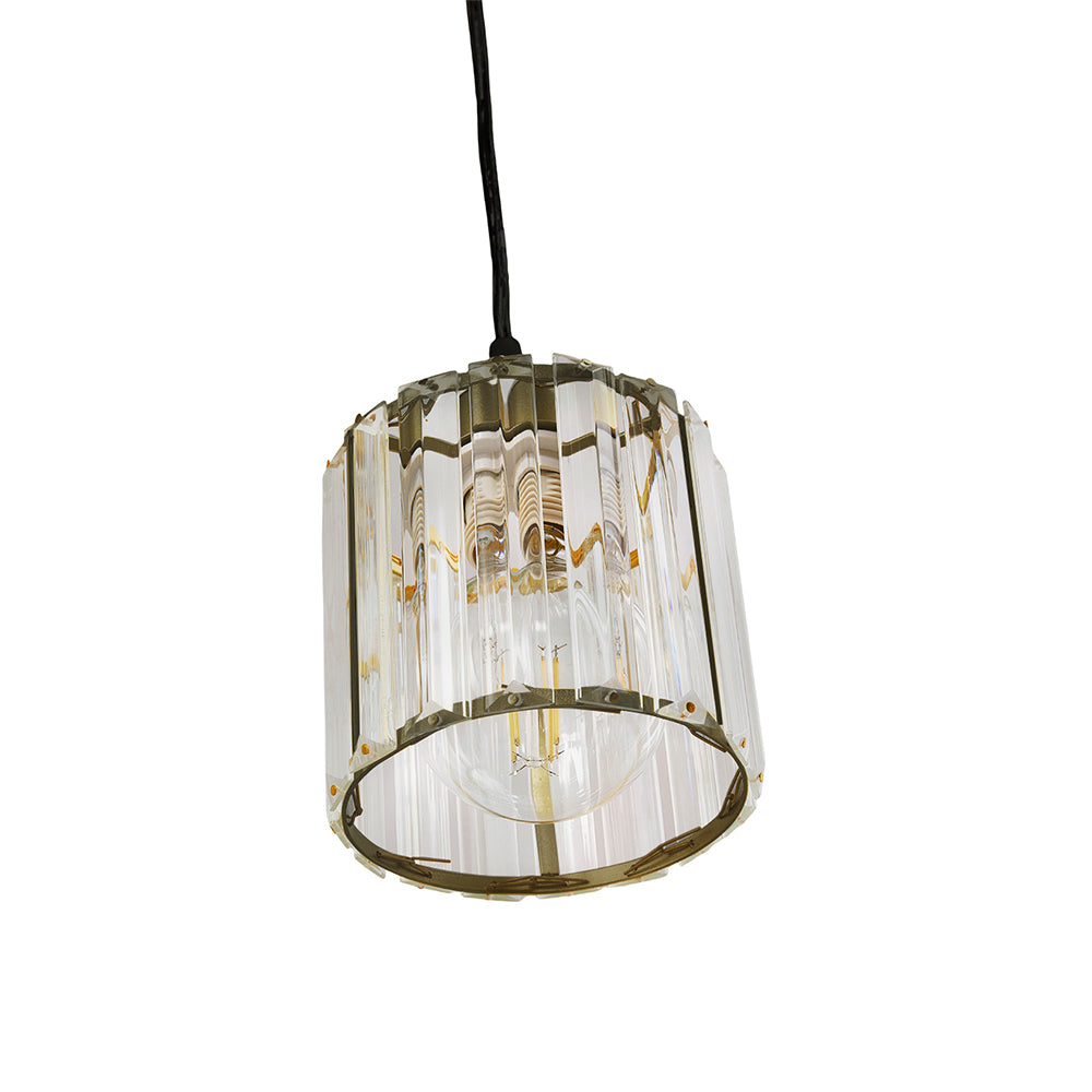 Modern 3-light Pendant Ceiling Light Adjustable Hanging Fixture With Crystal Glass Shades | Black