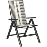Outdoor Rattan Folding Chair, 5-position Backrest | Black