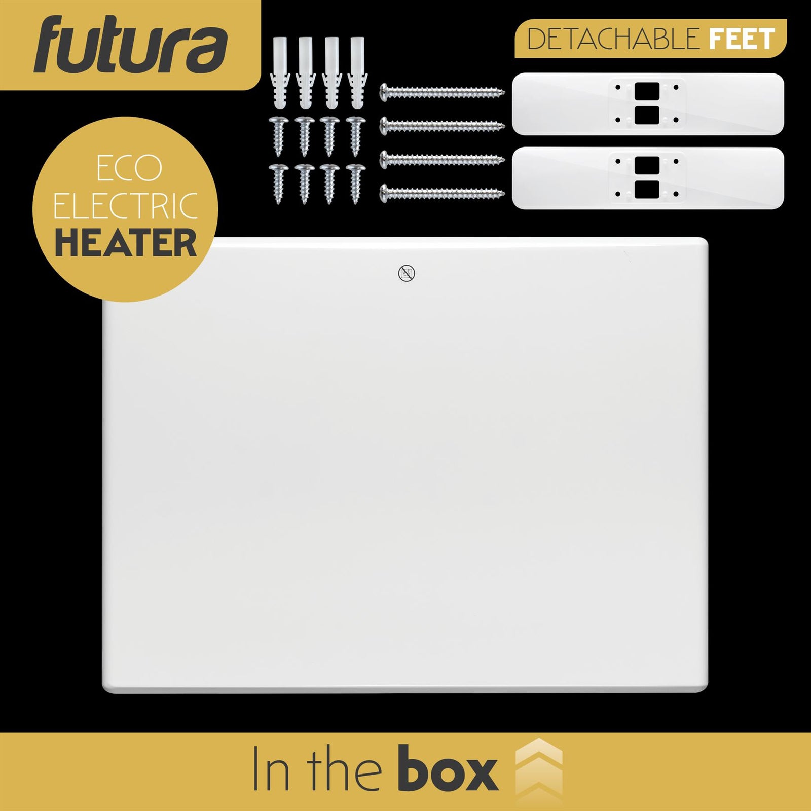 Electric Radiator Panel Heater Wall Mounted Or Floor Standing Bathroom Safe Timer And Thermostat Control | 1000w | White