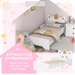 Unicorn-designed Toddler Bed Frame, For Ages 3-6 Years, 143 X 74 X 67cm - White | White
