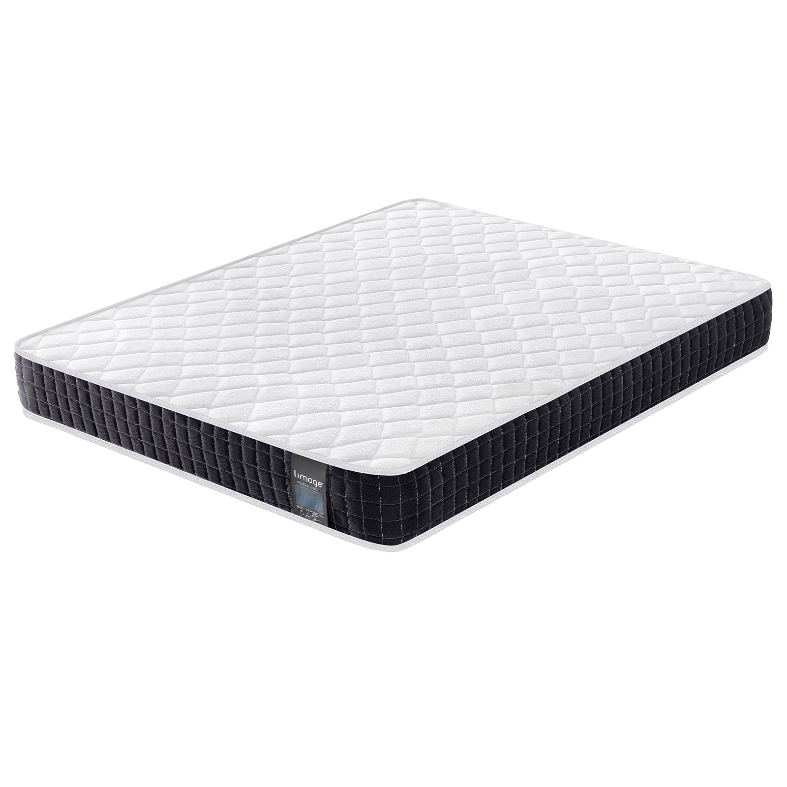 Cloud Medium Pillow Top Pocket Sprung Mattress | Single | White/Black