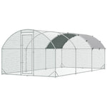 Walk-in Chicken Run Galvanised Chicken Coop W/ Cover | Large | Silver