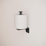 Toilet Roll Holder, Black Matt, Wall-mounted, 9 Cm. Collection Metric