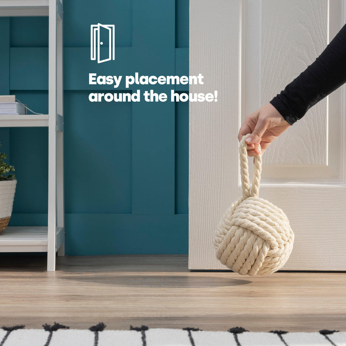 Livivo Weighted Rope Knot Door Stopper With Carry Handle