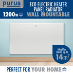 Electric Radiator Panel Heater Eco Bathroom Safe Wall Mounted Or Floorstanding Timer Thermostat Lot 20 | 1200w | White
