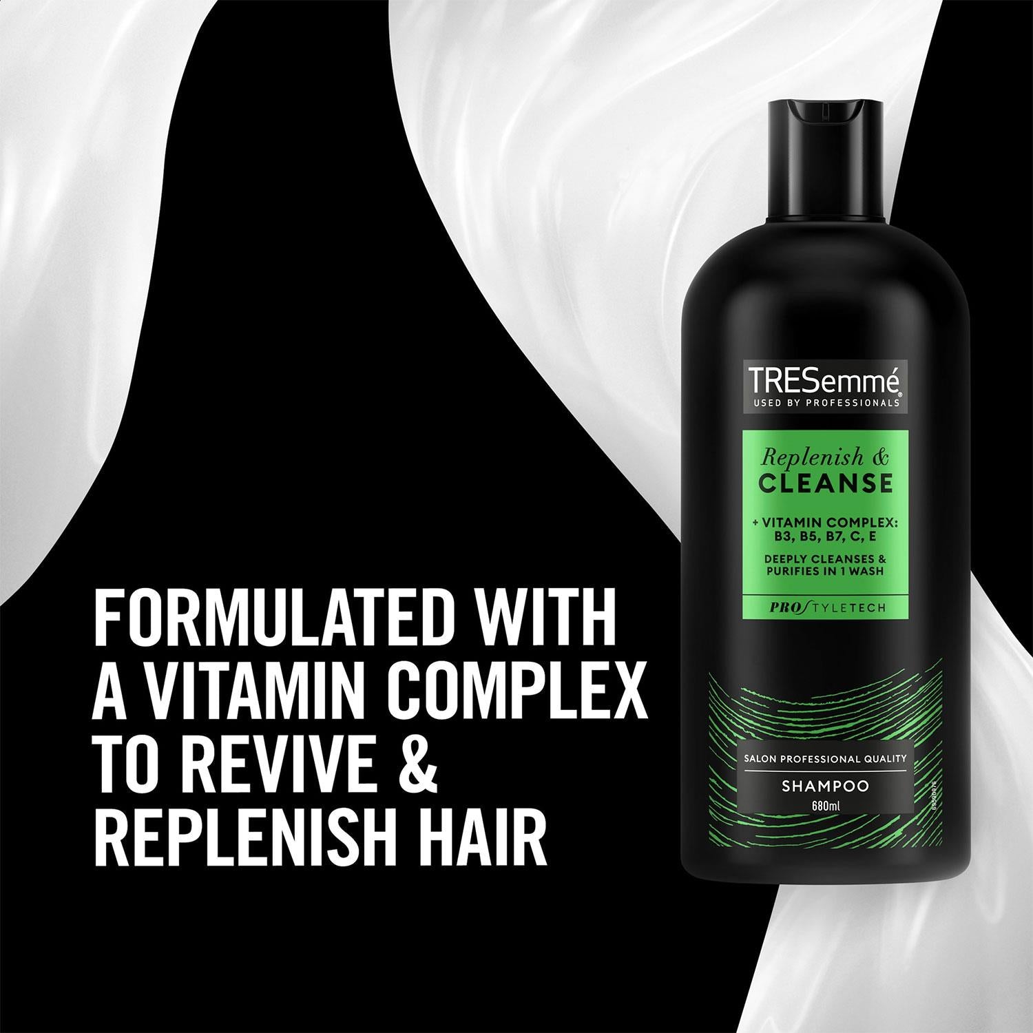 Shampoo Replenish & Cleanse With Vitamins Complex B, C & E, 680ml