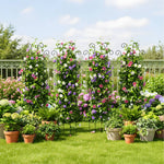 4-pack Metal Garden Fence Panels, Outdoor Border Fencing With Scroll Design, Rust-resistant Wire Lawn Edging