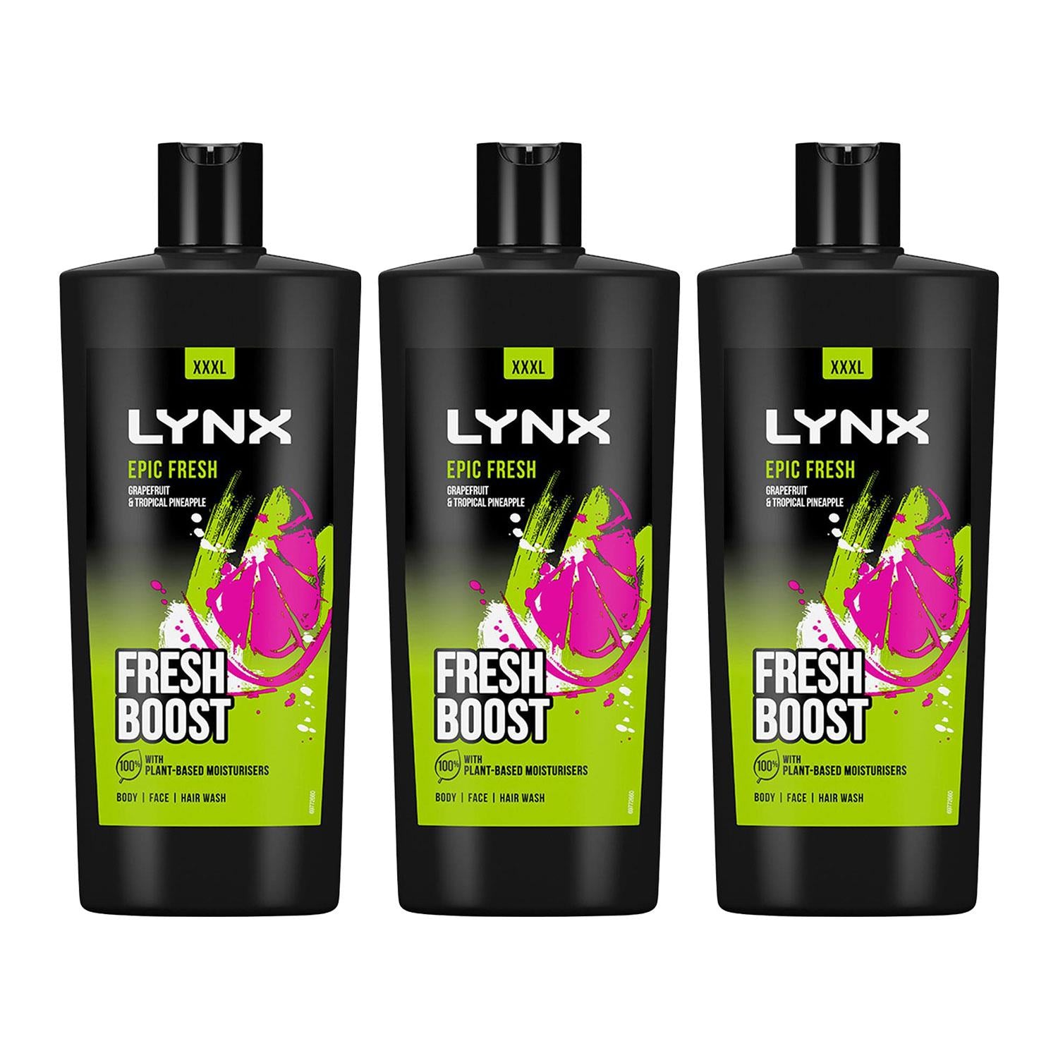 Epic Fresh Shower Gel Grapefruit & Tropical Pineapple Scent 700ml, 3 Pack