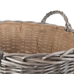 Wicker Antique Wash Finish Lined Log Basket | Extra Large | Brown