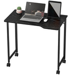 HOMCOM Small Writing Desk With Wheels, Folding Study Table