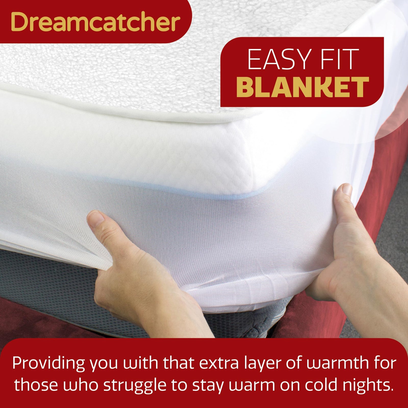 Electric Blanket Fully  Fitted Sherpa  Fleece Heated Bed Underblanket 3 Heat Settings | Double | White