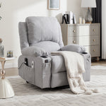 Electric Power Lift Recliner Chair With Heat & Massage, Chenille Fabric Recliner | Light Grey