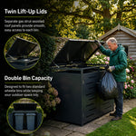 Outdoor Metal Bin Storage Galvanized Steel Lockable Wheelie Bin Storage Shed
