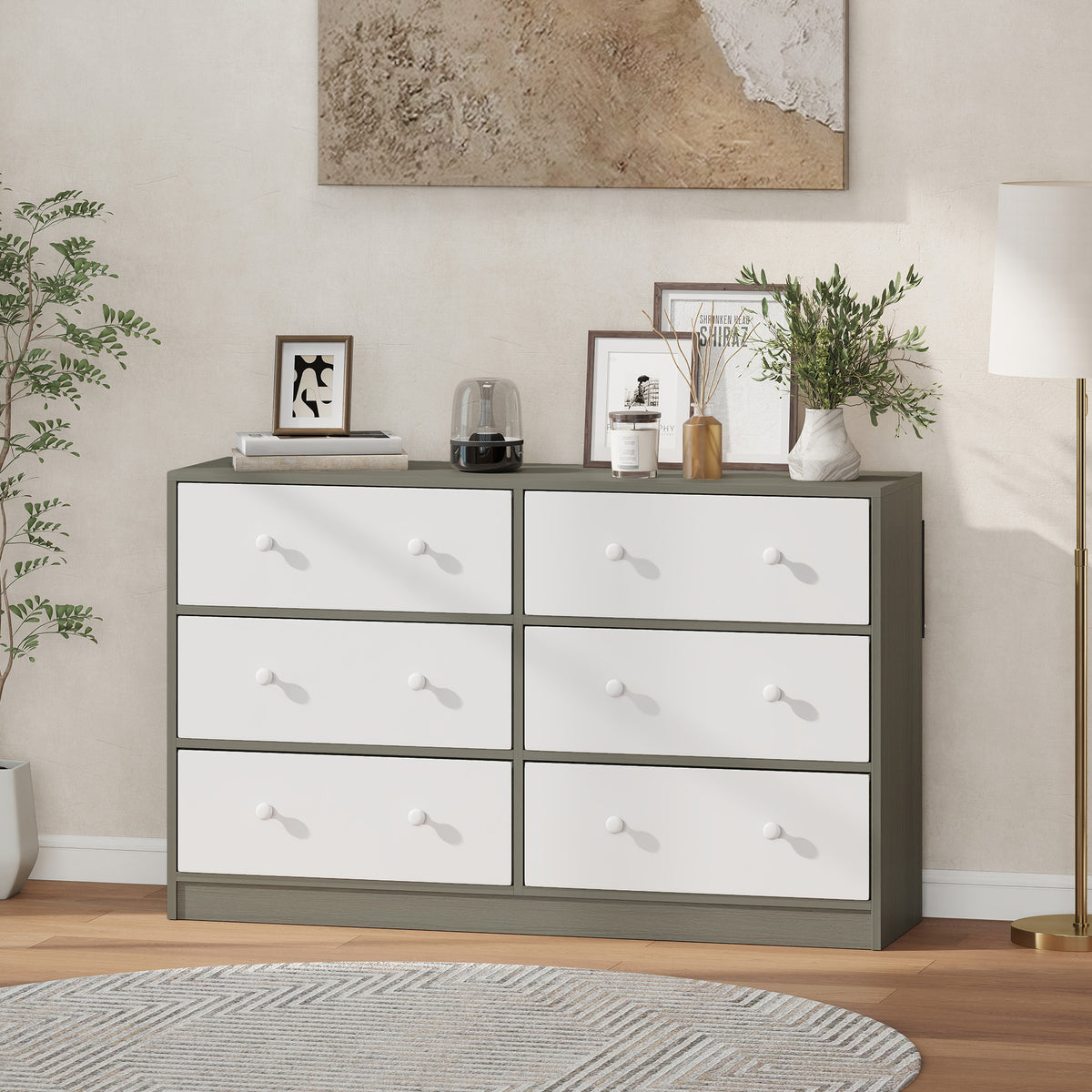 Chest Of Drawers, 6 Drawer Dresser For Bedroom | White