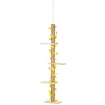 242cm Adjustable Floor-to-ceiling Cat Tower W/ Anti-slip Kit | Yellow
