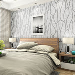 Smoke Grey 3d Stripe Non Woven Wallpaper Roll 950cm