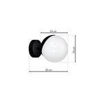 Sfera Designer Wall Lamp Hand Made Scandi Style Minimalistic Matt Black And White Glass
