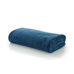 Snuggle Touch Solid Colour Fleece Throw – 140x180cm – Super Soft Plain Blanket | 140cm x 180cm | Navy Blue