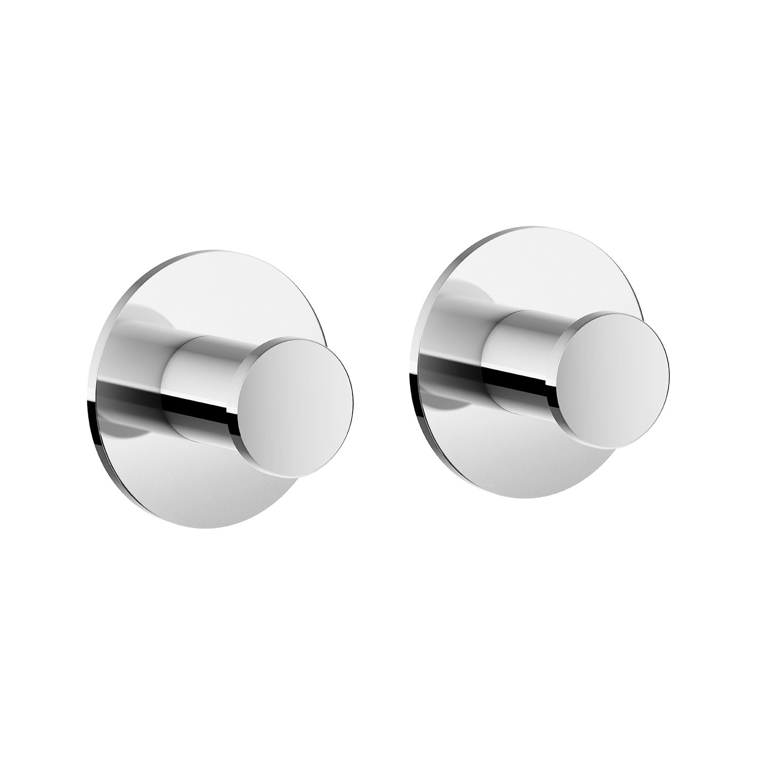Stainless Steel Towel Hooks Self Adhesive Wall Mounted | Pair | Polished Chrome