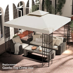 3x3m Gazebo Top Cover Double Tier Canopy Replacement | Cream