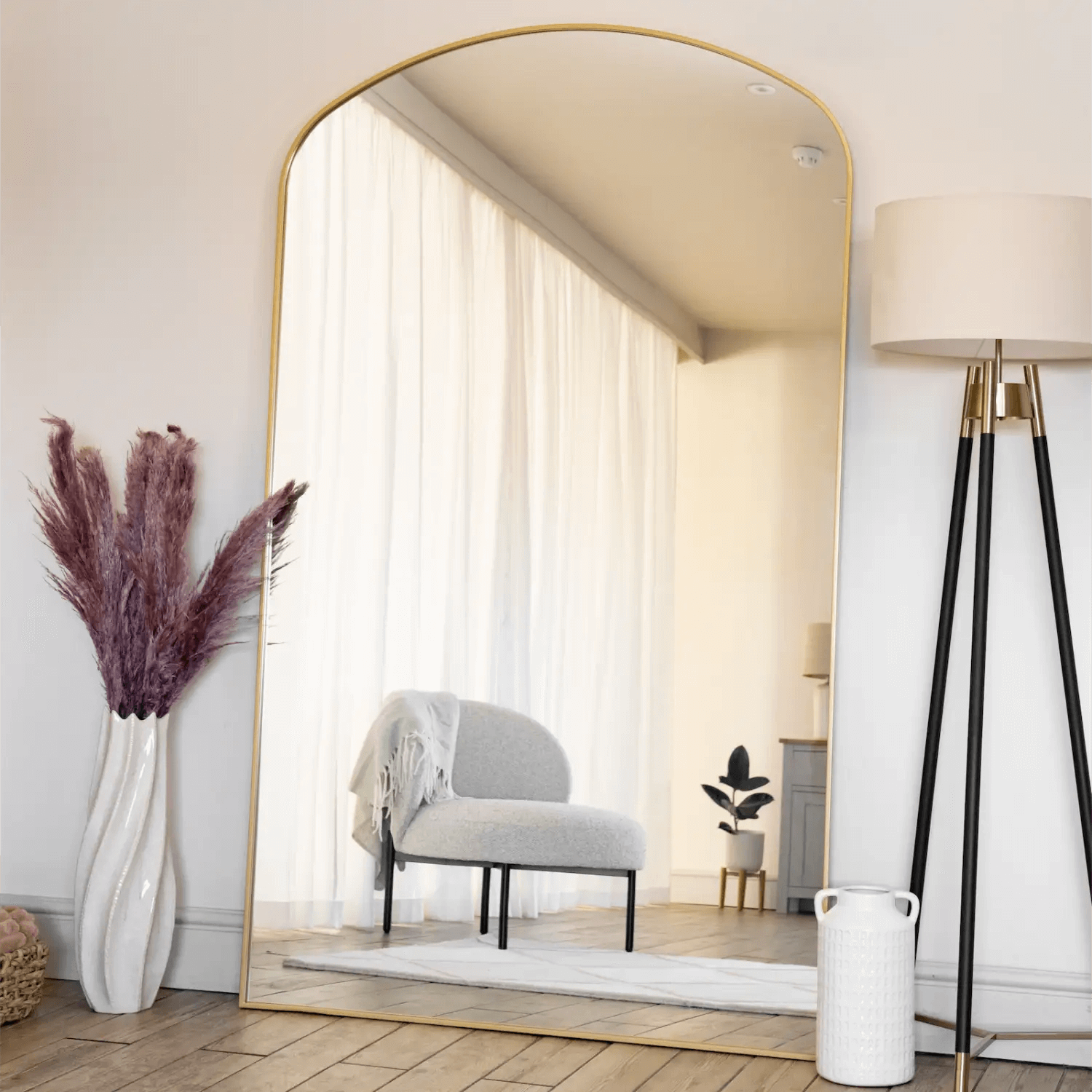 Yōko - Metal Gentle Arch Mirror | 180cm x 90cm | Gold