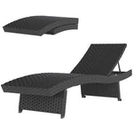 Pe Rattan Sun Lounger With 4-level Adjustable Backrest | Black