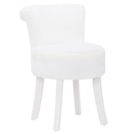 Modern Plush Upholstered Dressing Table Chair With White Legs