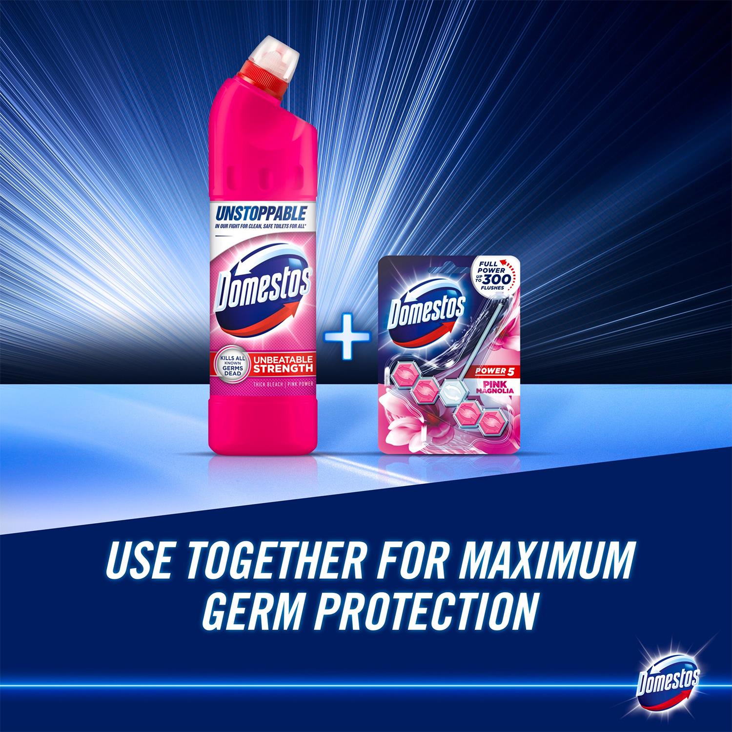 Thick Bleach Pink Power Disinfectant Multi-purpose Cleaner Gel, 6x750ml