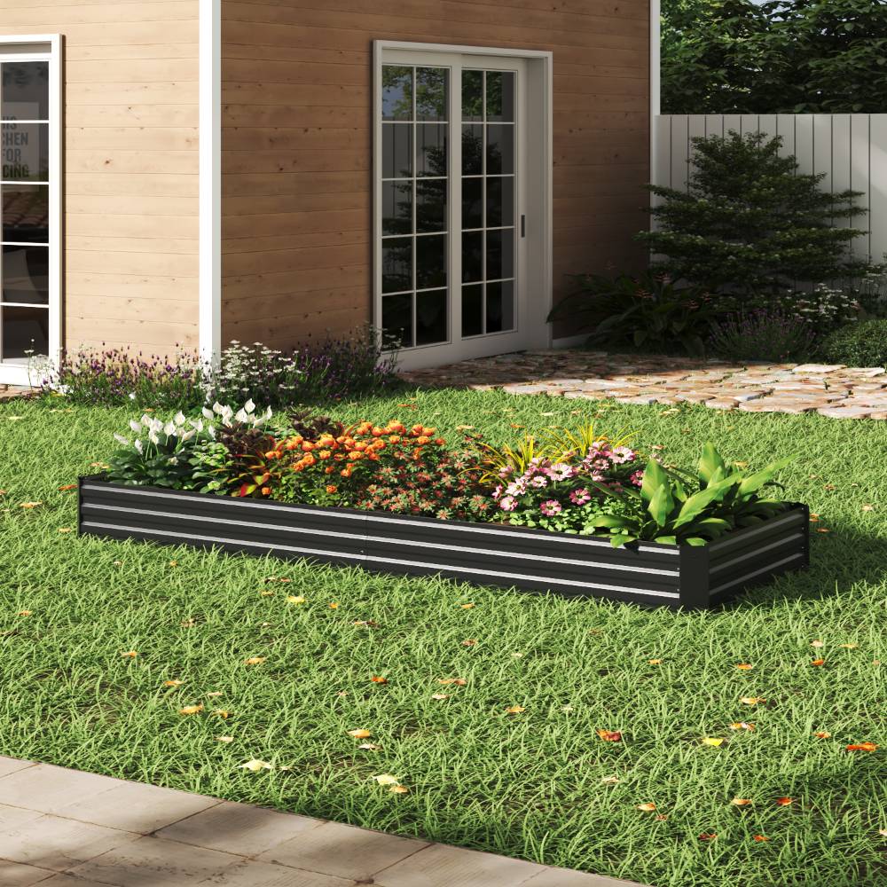 Outdoor Rectangular Metal Raised Garden Bed