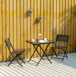 3pcs Garden Bistro Set Folding Table 2 Chairs