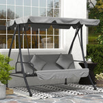 2-in-1 Swing Chair 3 Seater Hammock Cushion Bed Tilt Canopy
