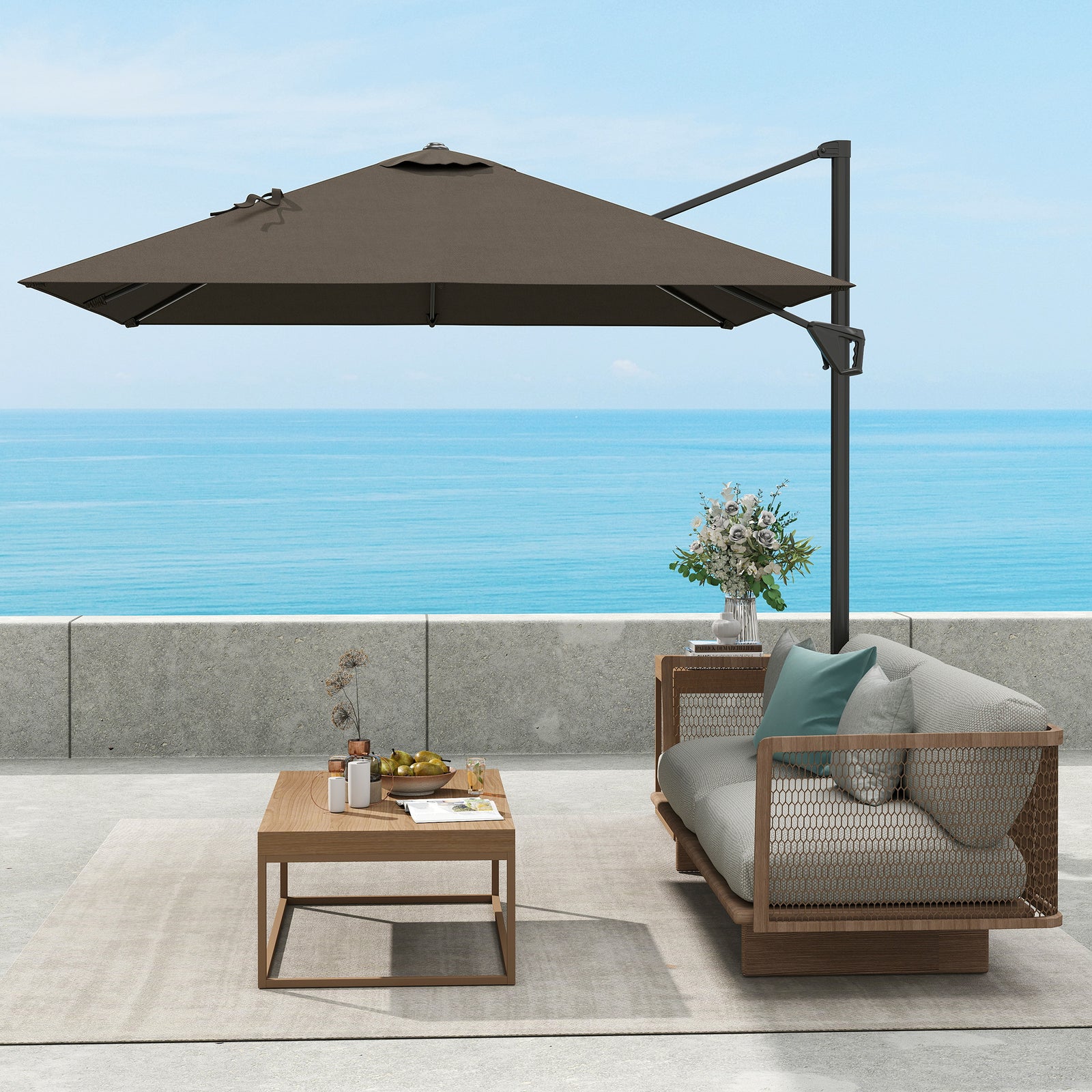 2.5x2.5m Offset Parasol, Cantilever Umbrella