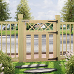 76m W X 90cm H Outdoor Cross Top Wooden Garden Gate Pedestrian Fence Yard Door