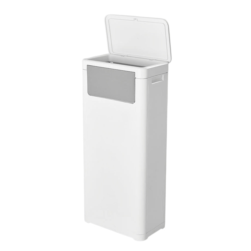 25l/32l Plastic Rubbish Bin With Top And Side Opening | Large | White