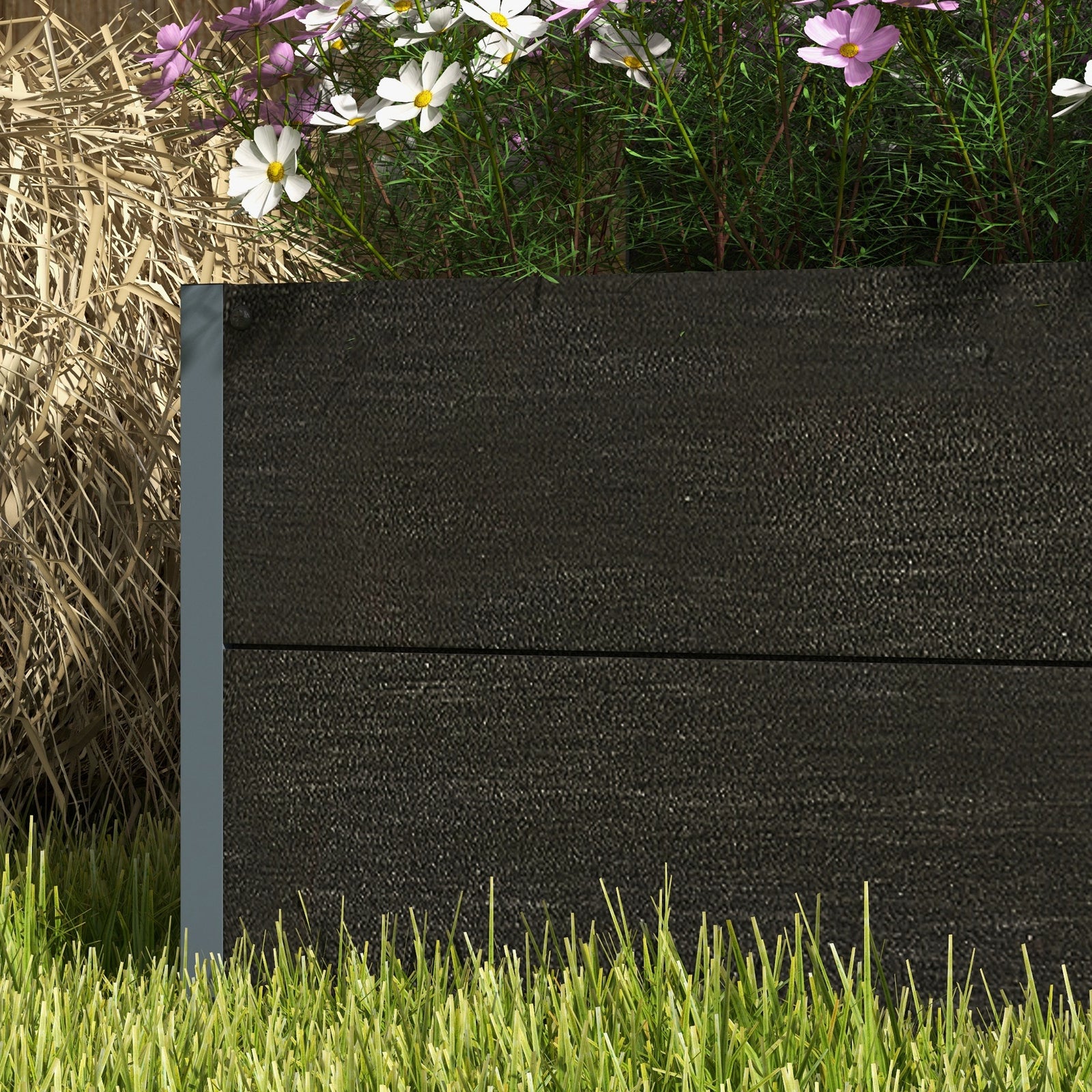 Garden Planter With Trellis, 72x38x150cm, Black