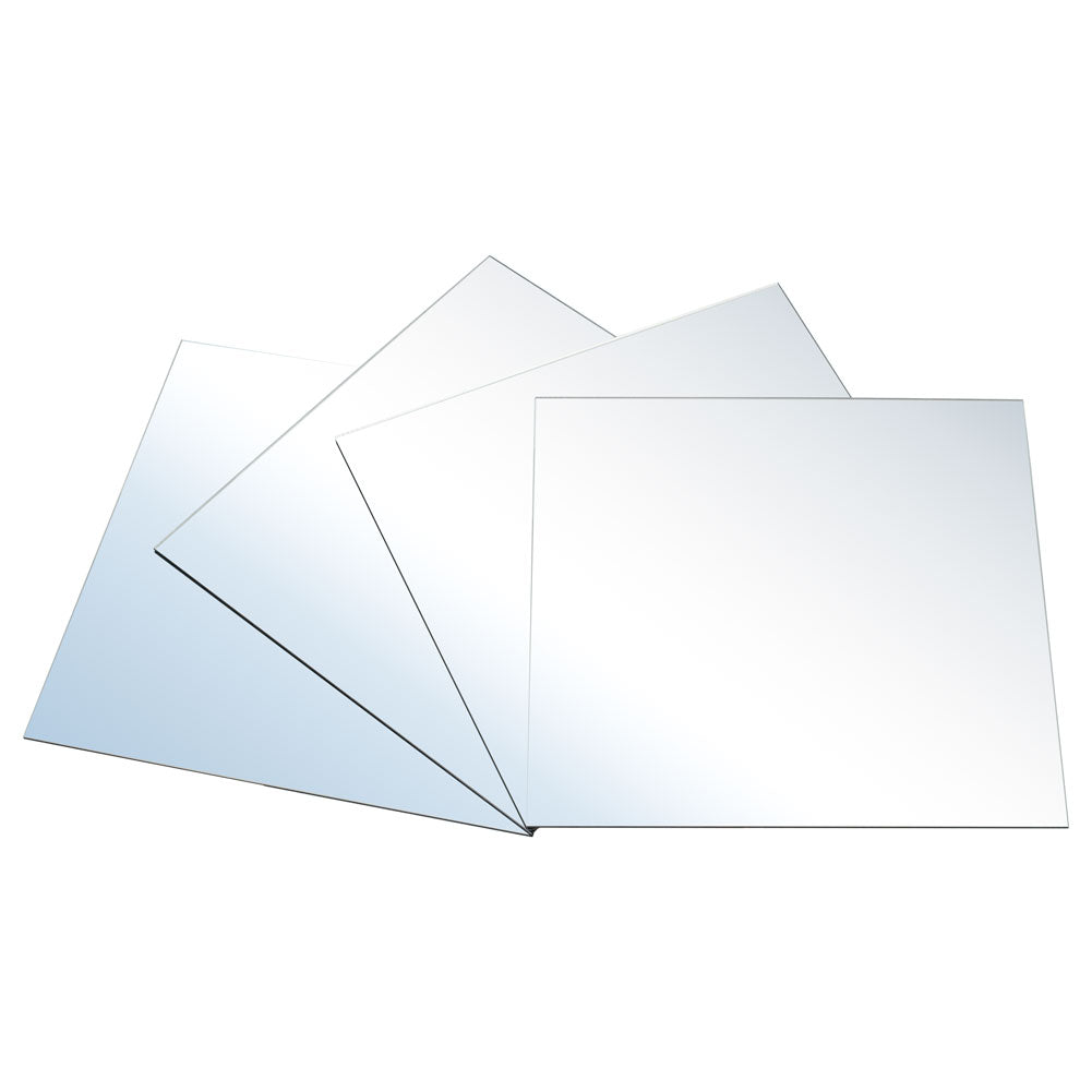 4 Pack Acrylic Wall Mirror Tiles 30x30cm – Self Adhesive Square Mirrors