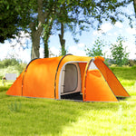 2-3 Person Tunnel Tent, 2000mm Waterproof, Orange