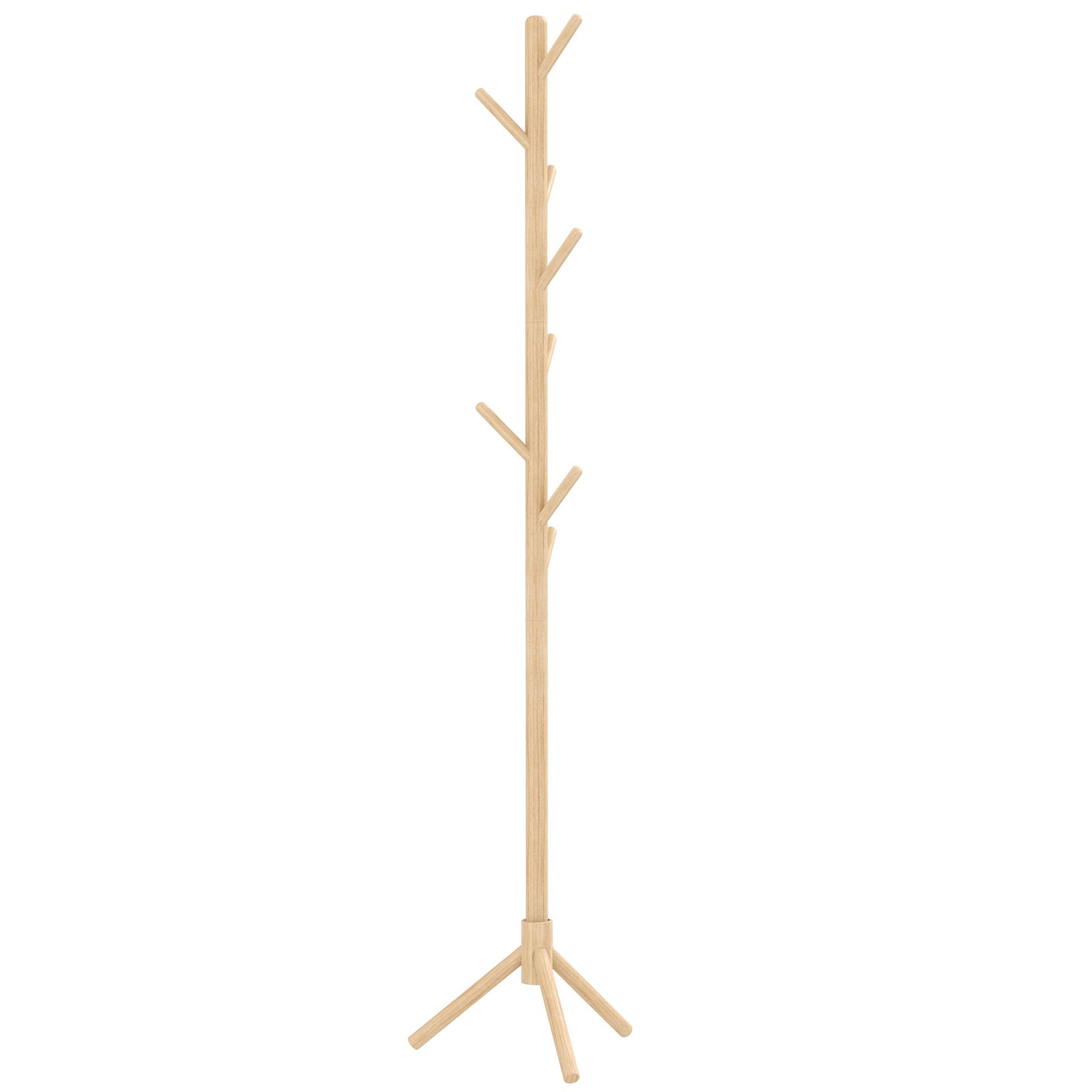 Coat Rack Bamboo Coat Stand With 8 Hooks For Handbags | One Size | Natura