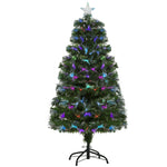 4ft Multicoloured Artificial Christmas Tree W/ Pre-lit Modes Metal Stand | 4ft | Green