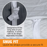 Electric Heated Blanket Underblanket Heated Sheet & Secure Ties 3 Heat Settings | Double | White