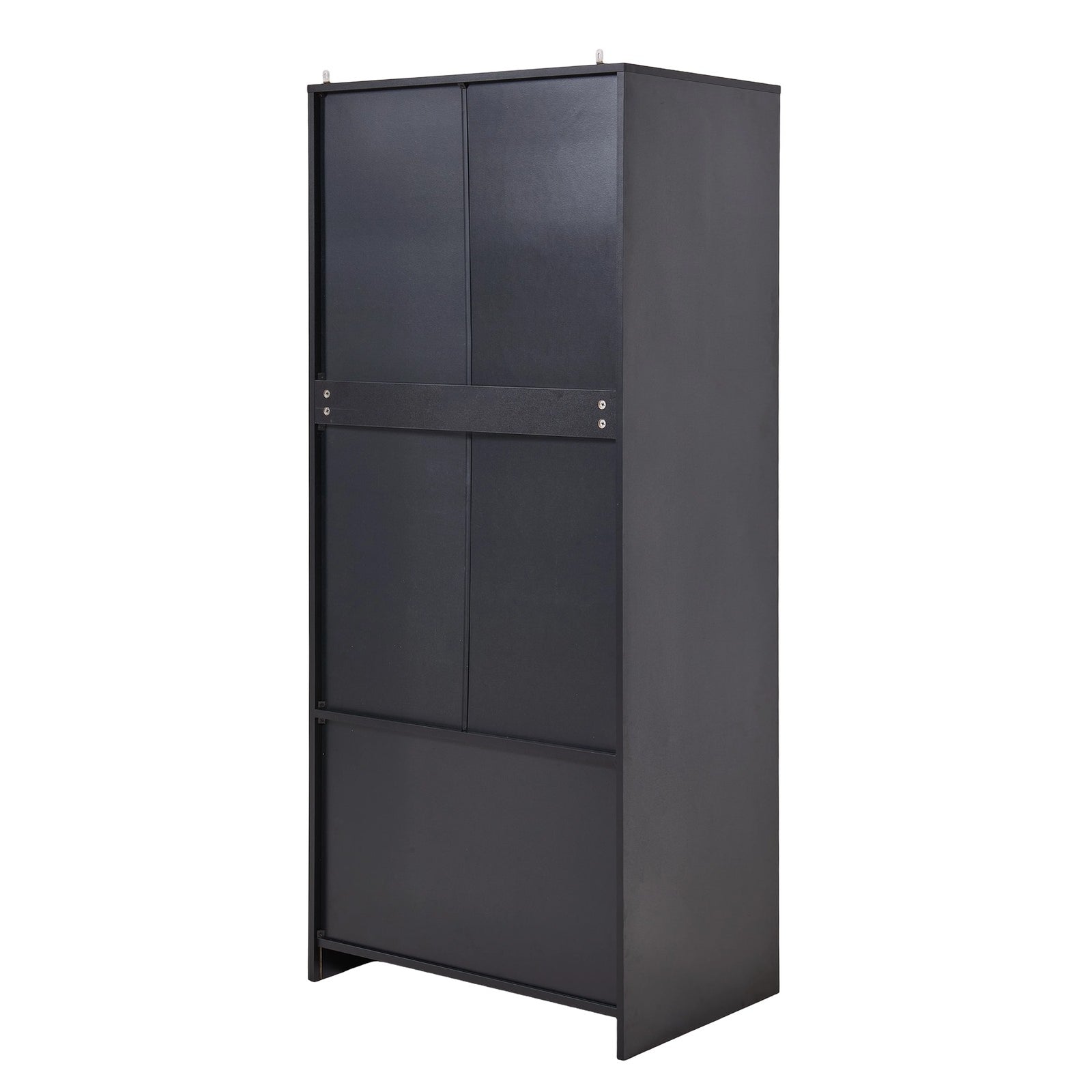 2-door Wardrobe With 2 Drawers | Black