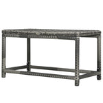 Coffee Table With Woven Top, Plastic Board, Grey