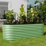 240×80×80cm Oval-shaped Galvanized Steel Raised Garden Bed