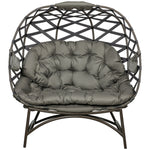 2 Seater Egg Chair Outdoor Garden Furniture Chair W/ Cushion | Brown