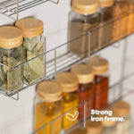 Livivo 5 Tier Cupboard Door Spice Rack Chrome Wall Mounted Kitchen Organiser