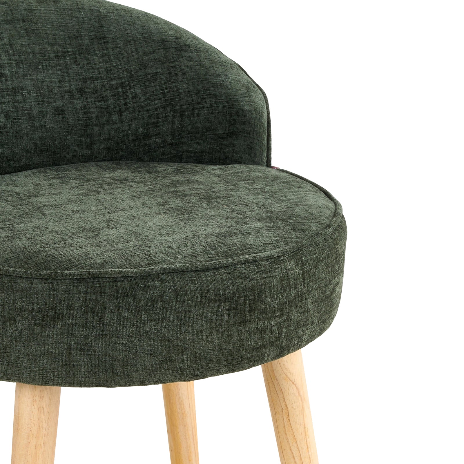 Breeins Chenille Dressing Table Stool With Rubberwood Legs